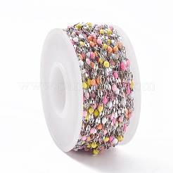 304 Stainless Steel Dapped Flat Oval Link Chains&nbsp;CHS-F002-B11-P