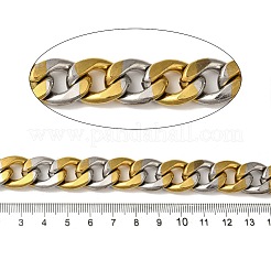 Ion Plating(IP) 201 Stainless Steel Rectangle Link Chains&nbsp;CHS-A012-01B