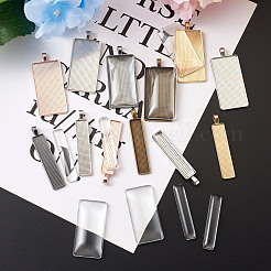 DIY Rectangular Pendant Making Kits&nbsp;DIY-TA0008-91