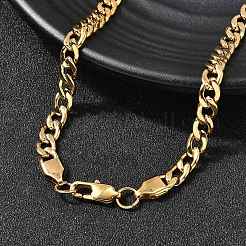 6MM 304 Stainless Steel Cuban Link Chain Necklaces for Women Men&nbsp;NJEW-B134-01A-G