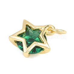 Brass Micro Pave Cubic Zirconia Pendants&nbsp;KK-H273-12G