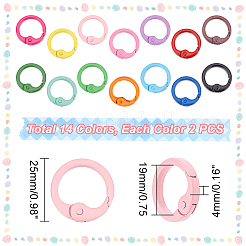 28Pcs 14 Colors Spray Painted Alloy Spring Gate Rings&nbsp;FIND-PH0007-90