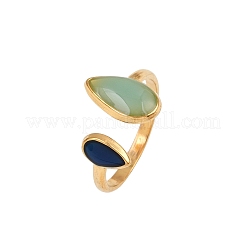 304 Stainless Steel Resin Open Cuff Rings for Women&nbsp;RJEW-K303-10G
