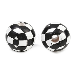 Printed Wood European Beads&nbsp;WOOD-G029-04
