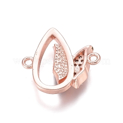 Brass Micro Pave Clear Cubic Zirconia Links connectors&nbsp;ZIRC-L085-64