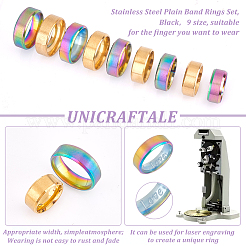 18Pcs 18 Styles Titanium & 201 Stainless Steel Plain Band Finger Rings for Women&nbsp;RJEW-UN0002-85