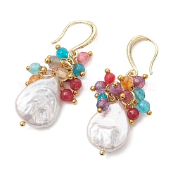 Baroque Natural Keshi Pearl Dangle Earrings&nbsp;EJEW-JE07037