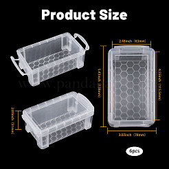 Transparent Plastic Stackable Mini Organizer Bead Containers with Locking Lid&nbsp;CON-WH0123-31E