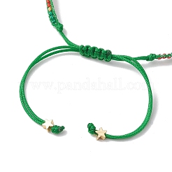 Christmas 8mm Round Dyed Natural Malaysia Jade & Natural Carnelian & Glass Seed Beads Braided Bead Bracelets&nbsp;BJEW-MZ00070-01