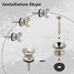 4 Sets Alloy Guitar Strap Button Tail Nails for Acoustic and Folk Instruments&nbsp;FIND-CN0002-19