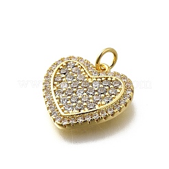 Brass Micro Pave Cubic Zirconia Pendants&nbsp;KK-P295-24G