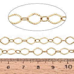 304 Stainless Steel Textured Cat Eye Link Chains&nbsp;CHS-Q009-05G-01