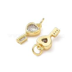 Brass Micro Pave Cubic Zirconia Pendants&nbsp;KK-L239-009G