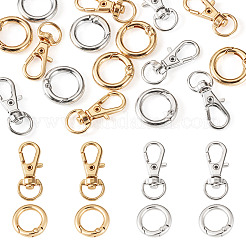 10Pcs 2 Colors Alloy Swivel Snap Hook Clasps & 10Pcs 2 Colors Alloy Spring Gate Rings Findings Kits&nbsp;FIND-TADJ0001-25