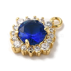 Brass Micro Pave Clear Cubic Zirconia Pendants&nbsp;KK-S391-01G-D