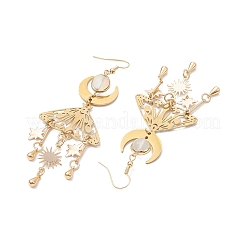 201 Stainless Steel Moth Pendants Dangle Earrings&nbsp;EJEW-TA00451