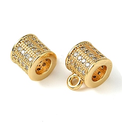Brass Brass Micro Pave Cubic Zirconia Tube Bails&nbsp;KK-M277-09F-G