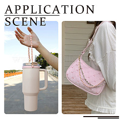 Round Plastic Imitation Pearl Beads Bag Extender Chains&nbsp;HJEW-TAC0083