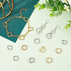 20Pcs 10 Style 304 Stainless Steel Linking Rings&nbsp;STAS-UN0045-29