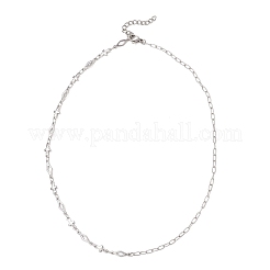 304 Stainless Steel Rhombus Cross Link Chain Necklaces&nbsp;NJEW-JN05939
