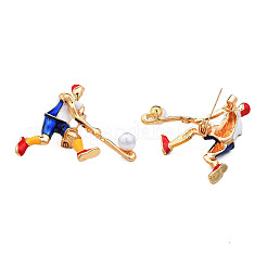 Hockey Enamel Pin with ABS Plastic Pearl&nbsp;JEWB-N007-171