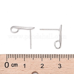 Anti-Tarnish Rhodium Plated 925 Sterling Silver Stud Earring Findings&nbsp;STER-K168-118P