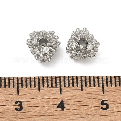 Brass Clear Cubic Zirconia Beads&nbsp;KK-D228-23P