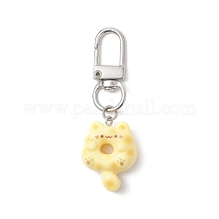 Cat-shaped Doughnut Resin Pendant Decorations&nbsp;HJEW-JM03661