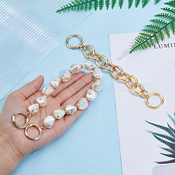 Plastic Pearl Alloy Phone Hand Strap Chains&nbsp;FIND-WH0260-55LG