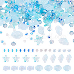 89G 6 Styles Transparent Spray Paint Glass Beads&nbsp;GLAA-TA0003-52A
