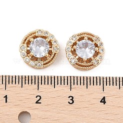 Rack Plating Brass Micro Pave Cubic Zirconia Beads&nbsp;KK-F879-10G