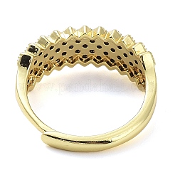 Brass Micro Pave Cubic Zirconia Rings&nbsp;RJEW-E077-04G