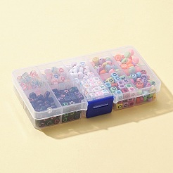 511Pcs 10 Style Transparent & Opaque Mixed Color Acrylic Beads&nbsp;MACR-FS0001-34