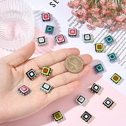 10Pcs 5 Colors Painted Glass Beads Enamel Beads&nbsp;LAMP-YW0001-95