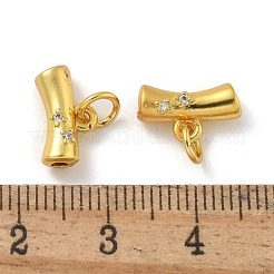 Brass Micro Pave Cubic Zirconia Tube Bails&nbsp;ZIRC-F141-07G