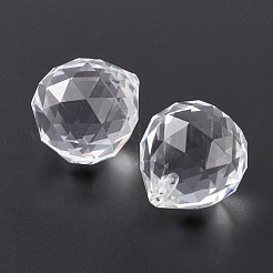 Faceted Round Glass Pendants&nbsp;GLAA-O008-F04