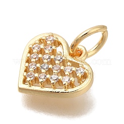 Brass Micro Pave Cubic Zirconia Pendants&nbsp;KK-Q001-10G