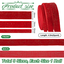 3 Rolls 3 Styles Sparkle Single Face Velvet Ribbons&nbsp;OCOR-PH0004-13