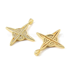 Brass Micro Pave Clear Cubic Zirconia Pendants&nbsp;CU-CBA9CBD-03G