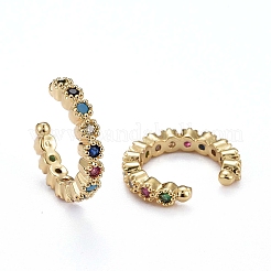 Brass Micro Pave Cubic Zirconia Cuff Earrings&nbsp;ZIRC-H109-06G