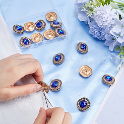 16Pcs Alloy Rhinestone Shank Buttons&nbsp;BUTT-GF0003-51A