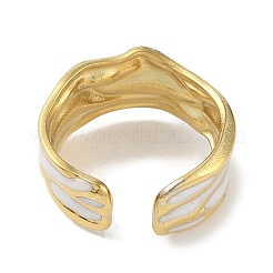 Ion Plating(IP) 304 Stainless Steel Enamel Cuff Finger Rings&nbsp;RJEW-L107-036G-01