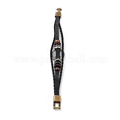 Braided Leather Cord Retro Multi-strand Bracelets&nbsp;BJEW-L616-20I
