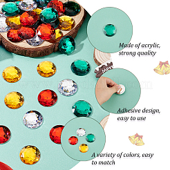 48Pcs 4 Styles Christmas Theme Self-Adhesive Acrylic Rhinestone Stickers&nbsp;STIC-FG0001-04