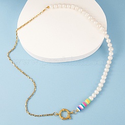 Vintage Natural Pearl Beaded Necklace for Girl Women&nbsp;NJEW-SW00002-03