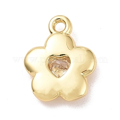 Eco-friendly Brass Micro Pave Clear Cubic Zirconia Pendants&nbsp;KK-D079-03G