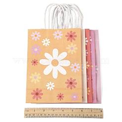 12Pcs 5 Colors Rectangle with Sunflower Pattern Paper Gift Bags&nbsp;CARB-FS0001-06