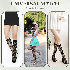 Nylon Calf Long Socks for Women Girls&nbsp;AJEW-WH20006-235A