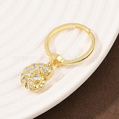 Brass Micro Pave Cubic Zirconia Finger Rings&nbsp;LS-RJEW-C145-05A-G
