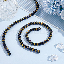 2 Strands Gold Stamp Glass Beads Strands&nbsp;GLAA-HY0001-42